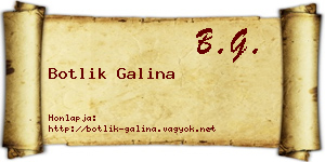 Botlik Galina névjegykártya